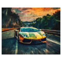 Obrazy na stěnu - Blesková jízda Lamborghini Rozměr: 40x50 cm, Rámování: vypnuté plátno na rám