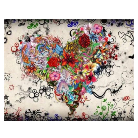Figured ART Diamantové malování - SRDCE GRAFITI bez rámu 40 x 50 cm