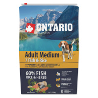 ONTARIO Dog Adult Medium fish & rice granule pro psy 2,25 kg