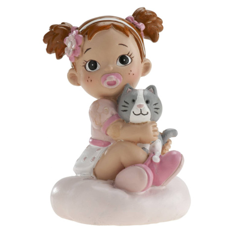 Figurka na dor holčička s kočkou 10cm - Dekora
