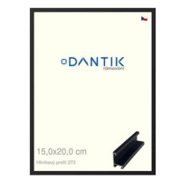 DANTIK rámeček 15 × 20, ALU profil 7273 Černý matný sklo čiré