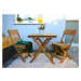 Rojaplast dřevěný bistro / balkonový set FILAX stůl + 2x skládací židle