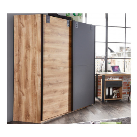 Šatní skříň s posuvnými dveřmi Liverpool, 180 cm, dub Asko