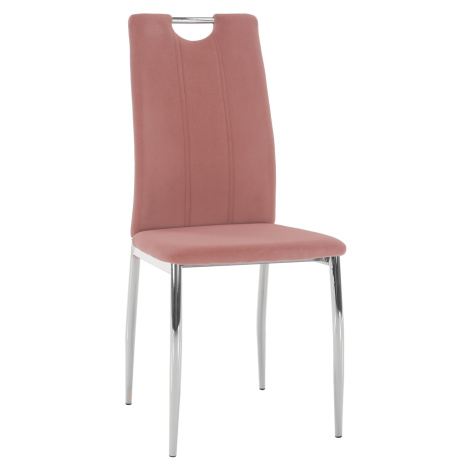Jídelní židle, růžová Velvet látka / chrom, OLIVA NEW Tempo Kondela