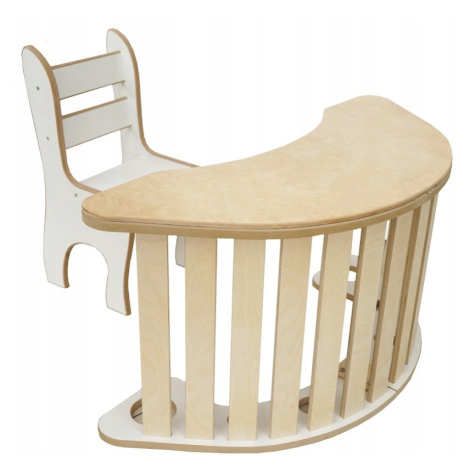 Houpačka Dřevěný Montessori pro děti pevný skládací stůl Stůl Židle