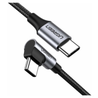 Kabel USB-C na USB-C, úhlový UGREEN US255,3A, 60W, 2m (černý)