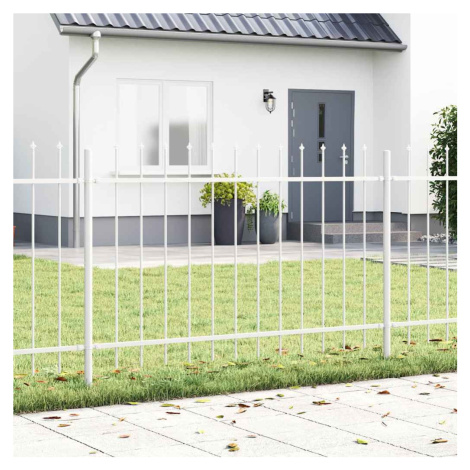 vidaXL Zahradní plot 7 pcs Bílá 11,9 x 0,8 m Práškově lakovaná ocel