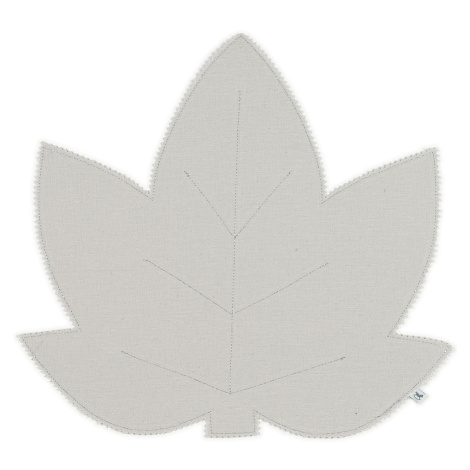 Cotton &amp; Sweets Lněné prostírání javorový list světle šedá se stříbrem 37x37cm