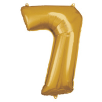 Zlatý foliový balónek 88cm - číslo 7