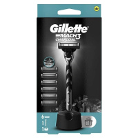 Gillette Mach3 Charcoal  6 ks hlavic  stojan zdarma