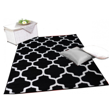 WI Kusový koberec Kanvas bílá s černou - 120 x 170 cm