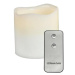 ACA Lighting bílá svíčka, 1 LED na baterie 2xAA + dálkové ovládání, teplá bílá, IP20, pr.7.5x10c