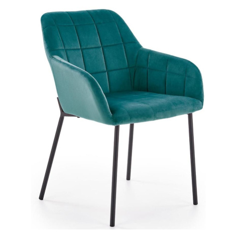 Židle K305 látka velvet/kov tmavě zelená BAUMAX