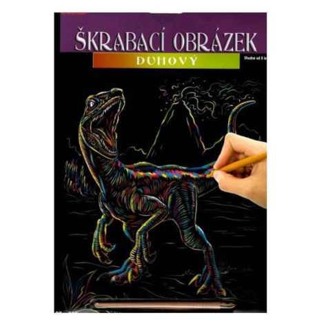 Škrábací obrázek duhový dino tarbosaurus