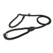 Bafpet Předváděcí vodítko, jednobarevné lano, šité kůží - Černá, 12mm × 130cm, 15223J