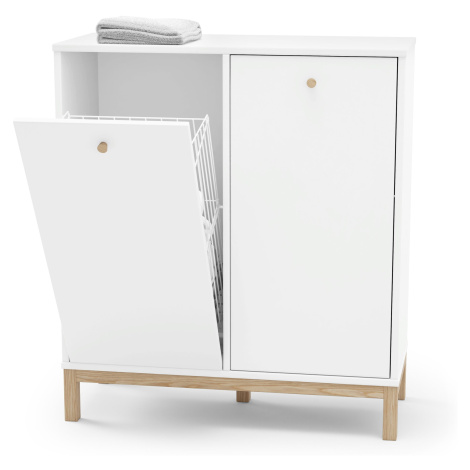 Tchibo - Regál s košem na prádlo - barva: bílá