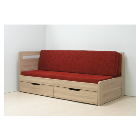BMB Postel TANDEM PLUS s vysokým levým čelem - Masivní Buk Rozměr: 90/170x200 cm, Provedení rohů