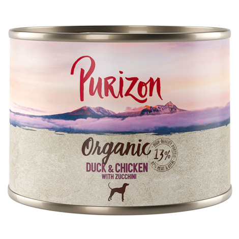 Purizon konzervy 24 x 200 g / kapsičky 24 x 300 g za skvělou cenu - Organic kachna a kuřecí s cu
