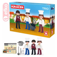 EFKO IGRÁČEK TRIO Vaříme set 3 figurky s doplňky v krabičce STAVEBNICE