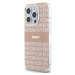 DKNY PC/TPU Repeat Pattern Tonal Stripe Magsafe kryt iPhone 14 Pro růžový