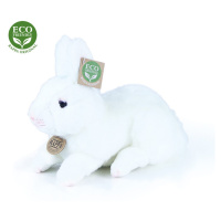 RAPPA Plyšový králík bílý ležící 23 cm ECO-FRIENDLY