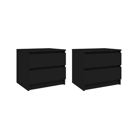 SHUMEE Noční stolky 2 ks černé 50 × 39 × 43,5 cm dřevotříska, 806196