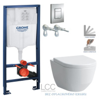 Rapid SL pro závěsné WC 38528SET s chromovou deskou + WC LAUFEN PRO LCC RIMLESS + SEDÁTKO 387720