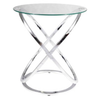 Přístavný stolek IUS chrom/sklo