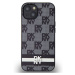 DKNY PU Leather Checkered Pattern and Stripe kryt iPhone 13 černý