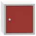 Uzamykatelný box, v x š x h 350 x 350 x 426 mm, světlá šedá / ohnivě červená