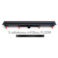 Chuděj Lineární plastový žlab MCH černý 650 mm,boční D40,klasik/floor, černá (hladký rošt nebo v