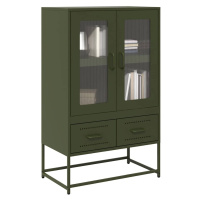 vidaXL Skříň highboard olivově zelená 68 x 39 x 111,5 cm ocel