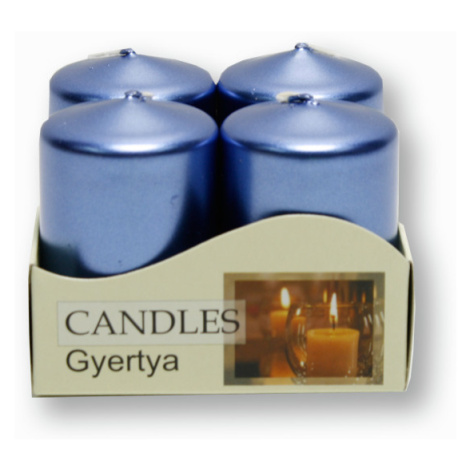 adventní svíčka 4 ks 40/60mm barva metalik modrá Bispol