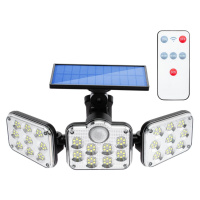 Reflektor solární svítidlo 138x LED 10W 480lm Studená čidlo pohybu IP65 + Ovladač