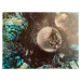 Ilustrace abstract cosmic landscape with planets, acrylic, Natalia Kazarina, 40x30 cm
