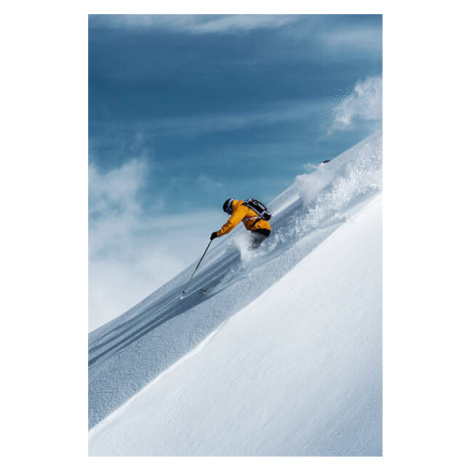 Umělecká fotografie Mid adult male skier speeding downhill,, Ross Woodhall, (26.7 x 40 cm)