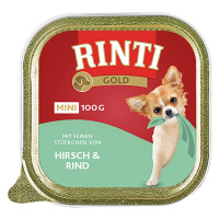 Rinti Gold Mini s jemnými kousky jeleního a hovězího masa 16 × 100 g