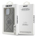 Zadní kryt DKNY PU Leather Quilted Stack Logo pro Apple iPhone 16 Pro, šedá