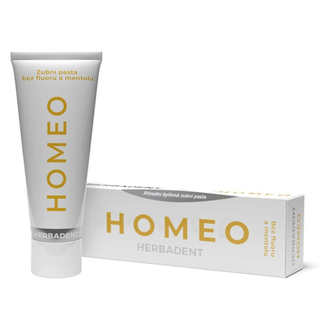 Herbadent HOMEO bylinná zubní pasta bez fluoru a mentolu, 75 g