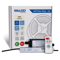 McLED  LED pásek - sada 4 m + Přijímač Nano IP67, 240 LED/m, WW, 6 W/m, DC 24V, 500 lm/m, CRI90,