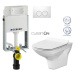 Geberit KOMBIFIX Basic tlačítko DELTA 21 Bílé WC CERSANIT CARINA + SEDÁTKO 110.100.00.1 21BI CA3