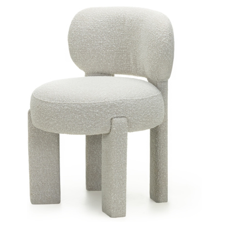 Hector Designová jídelní židle Falone bouclé béžovo-šedá