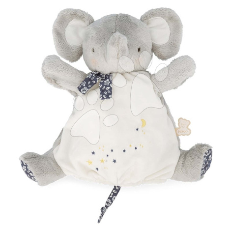 Plyšový slon loutkové divadlo Elephant Doudou Puppet Petites Chansons Kaloo šedý 24 cm z jemného