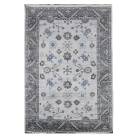 Diamond Carpets koberce Ručně vázaný kusový koberec Diamond DC-USHAK silver/black - 140x200 cm