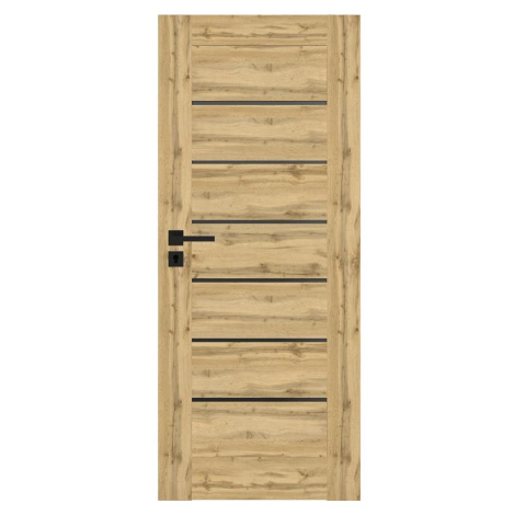 Interiérové dveře Campe 6*6 60P dub wotan 385 černá lacobel BAUMAX