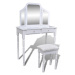 Toaletní stolek s taburetem 3v1 bílá Dekorhome,Toaletní stolek s taburetem 3v1 bílá Dekorhome