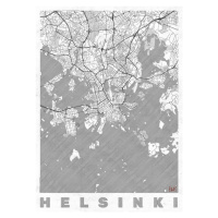 Mapa Helsinki, Hubert Roguski, (30 x 40 cm)