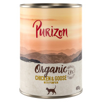 Purizon Organic 6 x 400 g - kuřecí a husa s dýní