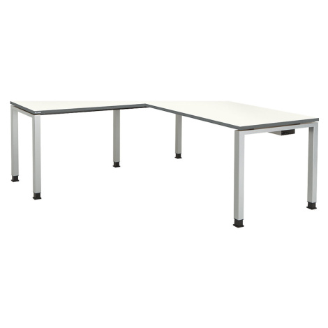 mauser Kombinovaný psací stůl s nohami ze čtvercové/obdélníkové trubky, v x š x h 680 - 760 x 18