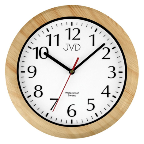 JVD SH494.4 - Vlhkotěsné hodiny s hezkou imitací dřeva